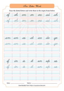 free cursive words worksheets suryascursive com