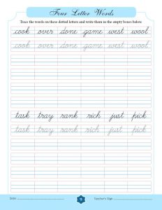 Four Letter Words In Cursive Suryascursive Com