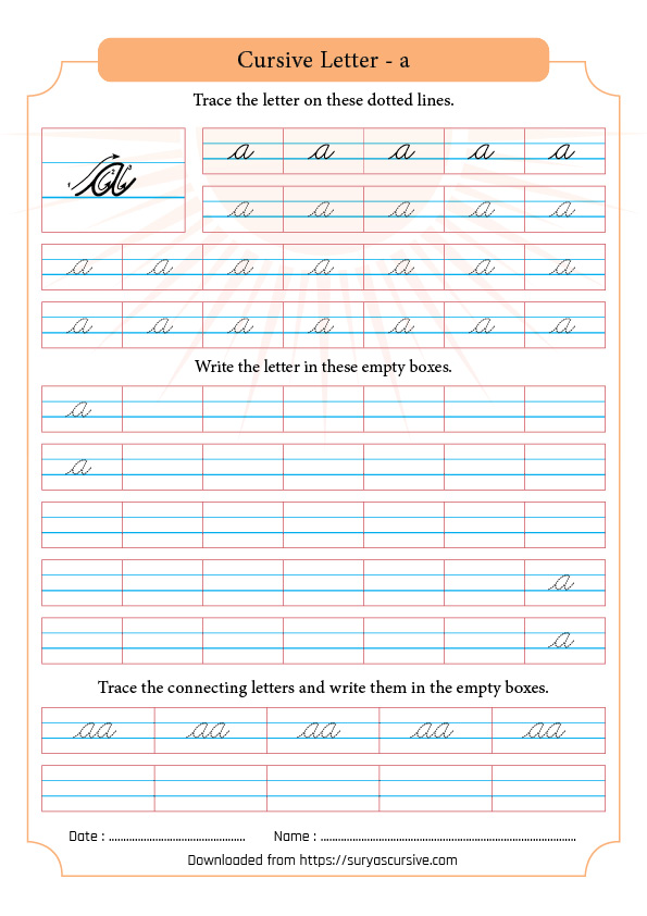 Free AZ Lowercase Cursive Handwriting Worksheets