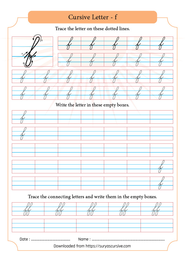 How To Write Small F In Cursive