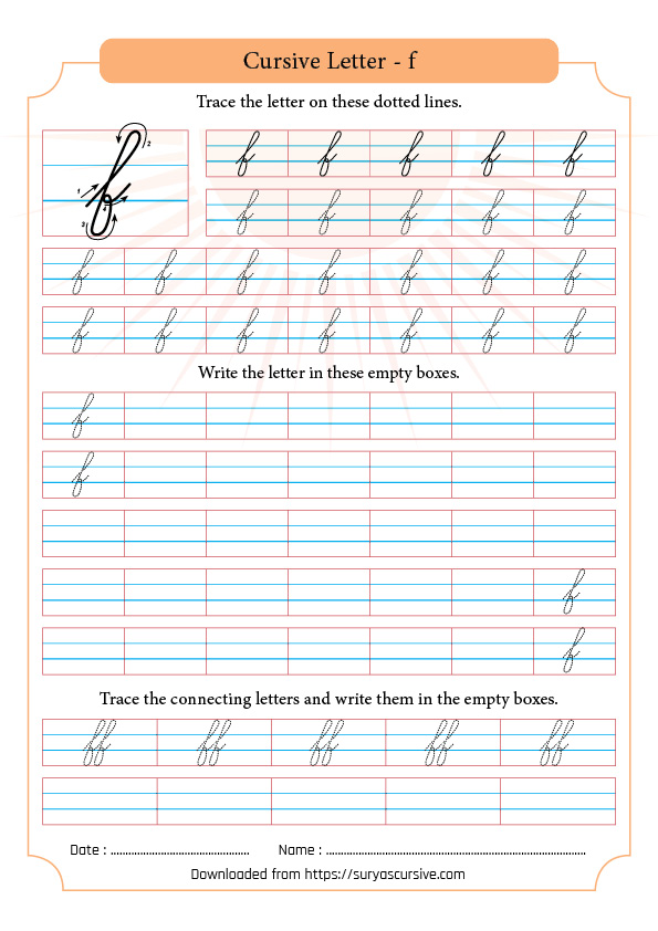 Cursive Letter F Fonts