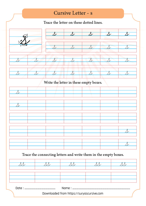 Cursive Letter S In Lowercase SuryasCursive