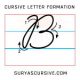 Capital Letter B in Cursive - SuryasCursive.com