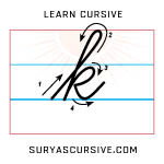 Cursive Letter k in Lowercase - SuryasCursive.com