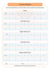 Basic Strokes Handwriting Practice Sheet, Printable Handwriting