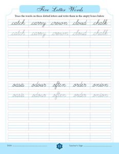 Five Letter Words in Cursive - SuryasCursive.com