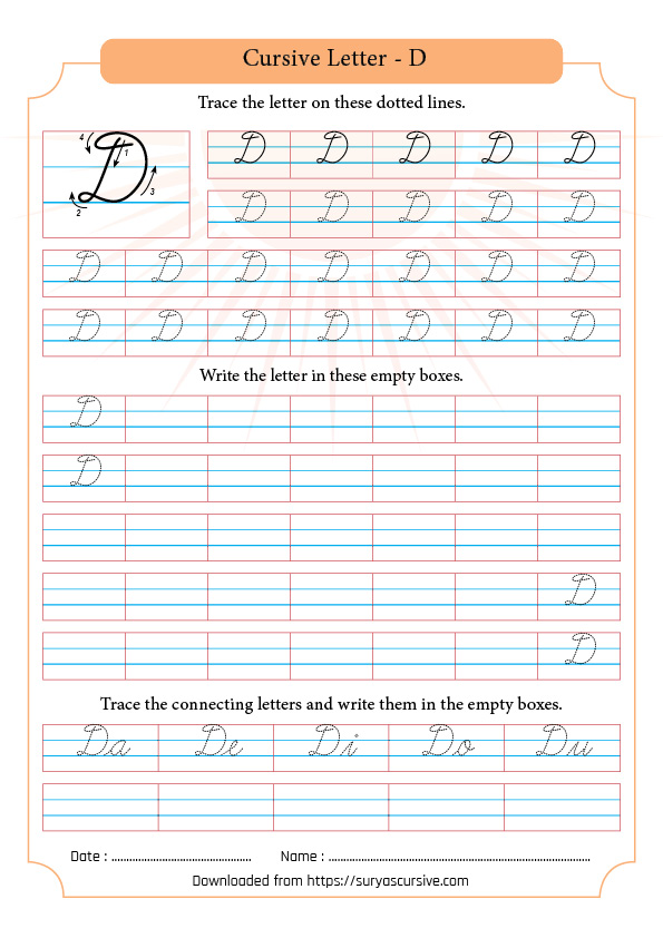 Capital Letter D In Cursive SuryasCursive