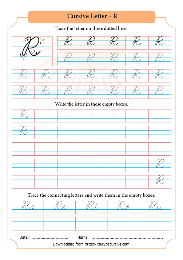 the letter r in cursive lowercase