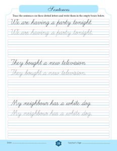 Free 15-day Cursive Writing Course → Writing Sentences on 4-lined Paper ...