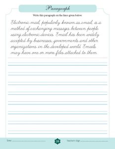 Free 15-day Cursive Writing Course → Writing Paragraphs on 2-lined ...