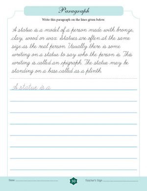 Free 15-day Cursive Writing Course → Writing Paragraphs On Single Line 