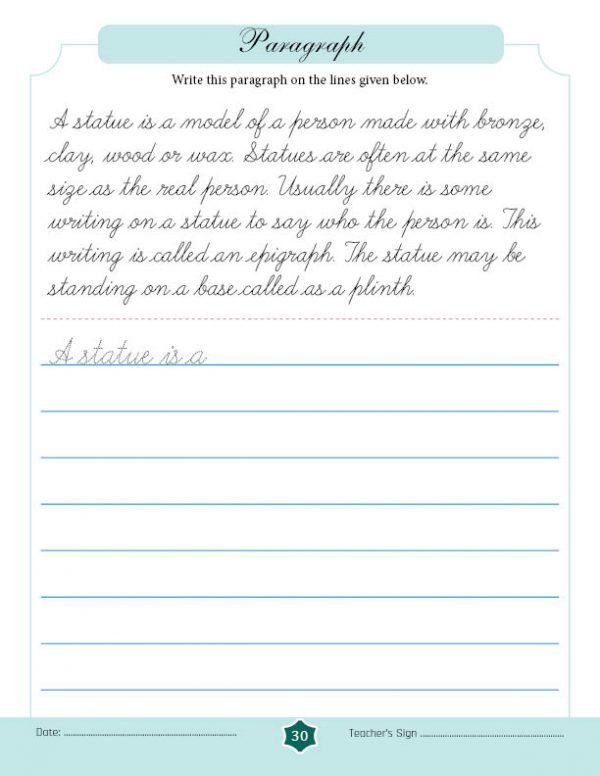 Free 15-day Cursive Writing Course → Writing paragraphs on single line ...