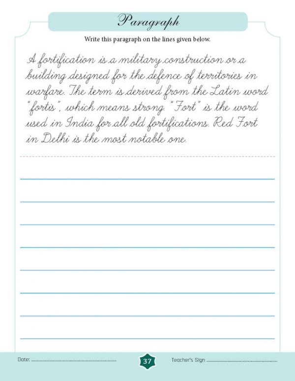 Free 15-day Cursive Writing Course → Writing paragraphs on single line ...