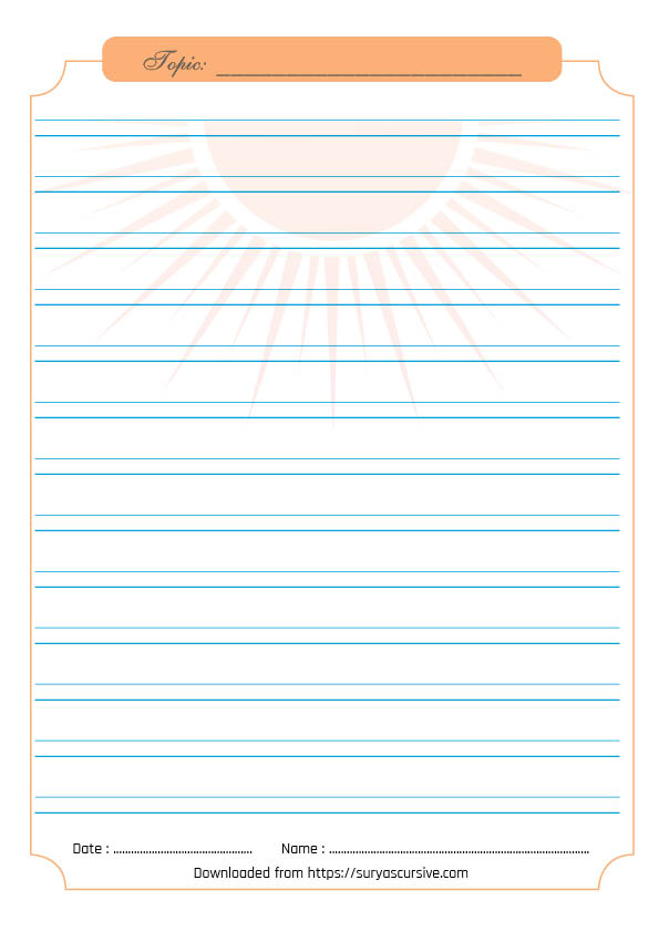 Blank Handwriting Worksheet (2-lined) for Cursive Writing ...