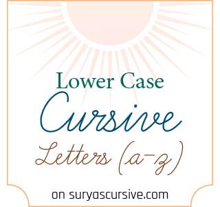 Lowercase Cursive Letters (a to z)