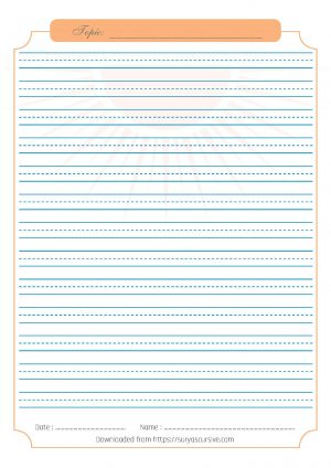 Blank Handwriting Worksheet (3-lined) for Cursive Writing Practice ...