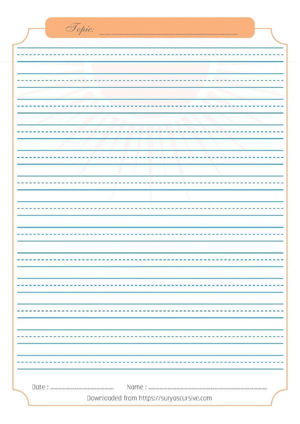 Blank Handwriting Worksheet (3-lined) for Cursive Writing Practice ...