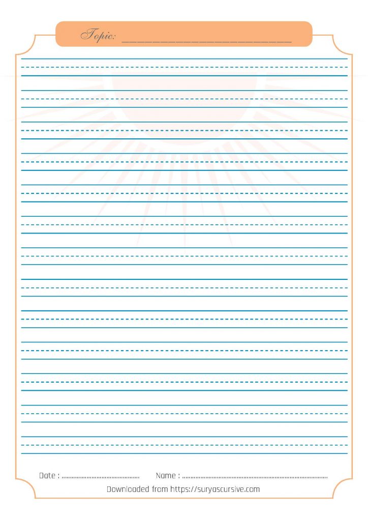 Blank Handwriting Worksheet 3 Lined For Cursive Writing Practice Suryascursive Com