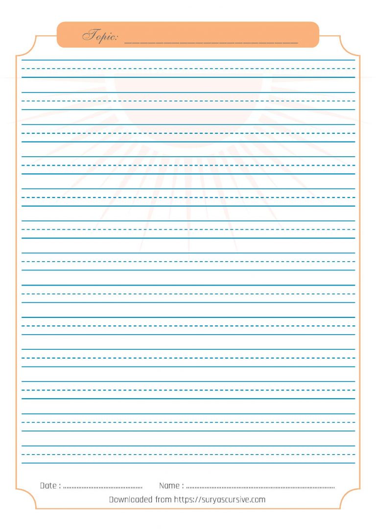 Blank Handwriting Worksheet (3-lined) for Cursive Writing Practice ...