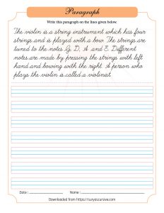 Free Cursive Writing Paragraph Worksheets (PDF) - SuryasCursive.com