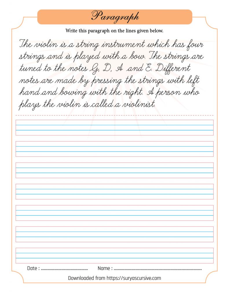 Writing Paragraph Worksheets For 2nd Grade