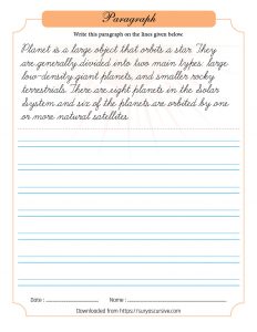 Free Cursive Writing Paragraph Worksheets (PDF) - SuryasCursive.com