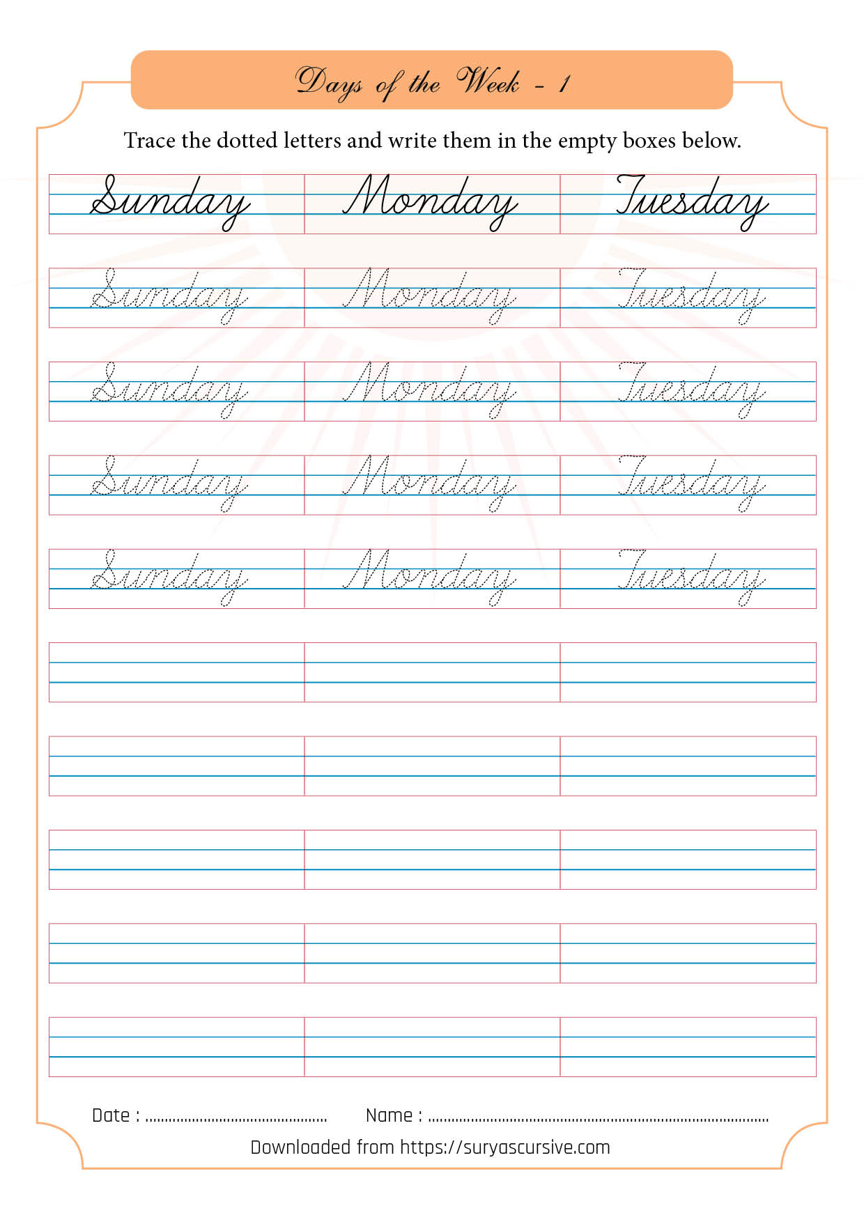 days-of-the-week-cursive-worksheets-superstar-worksheets