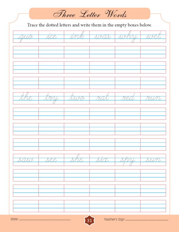 Surya's Cursive Handwriting Workbook - SuryasCursive.com