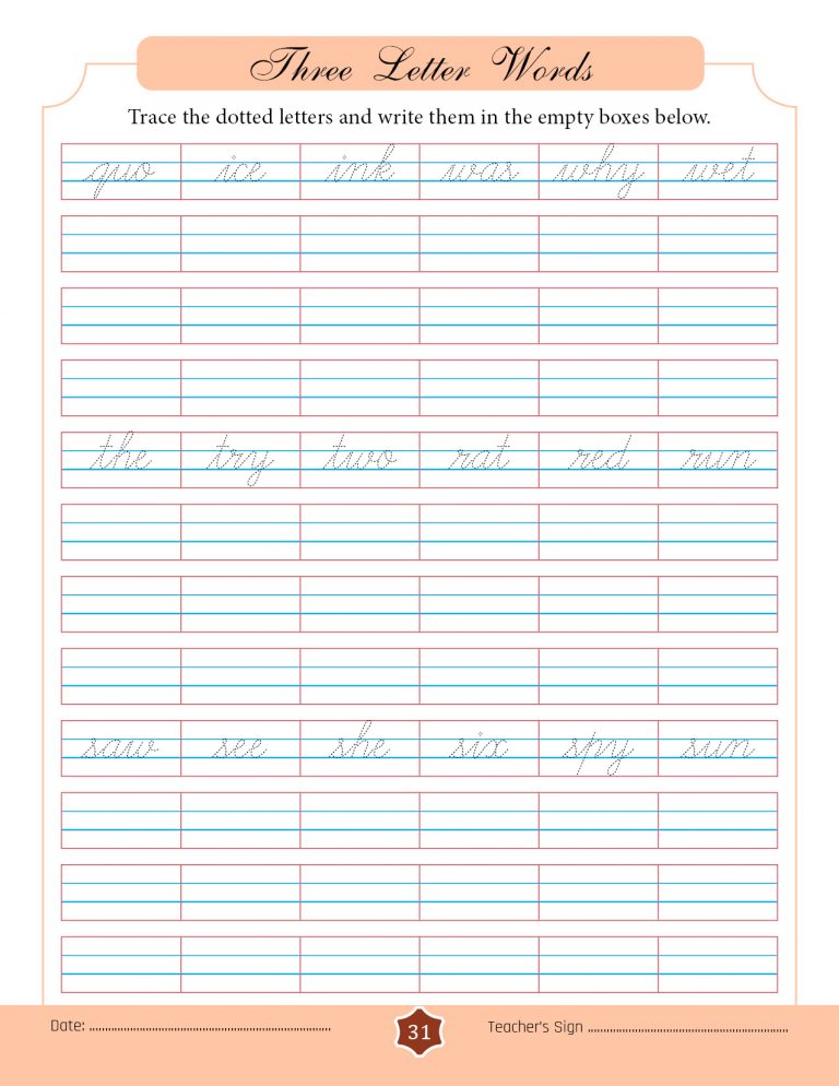 Surya's Cursive Handwriting Workbook - SuryasCursive.com