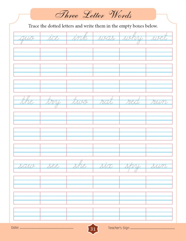 Surya's Cursive Handwriting Workbook - SuryasCursive.com