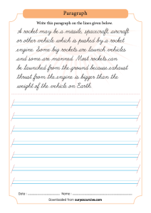 Cursive Writing Paragraphs For Class 6 (free Worksheet Pdfs 