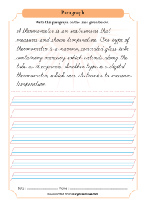 Cursive Writing Paragraphs For Class 7 - Suryascursive.com